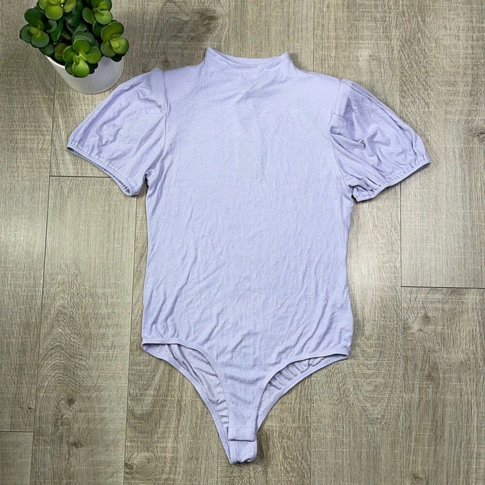 NWT SHINESTAR Lavender Ribbed Short Sleeve Snap One Piece Bodysuit